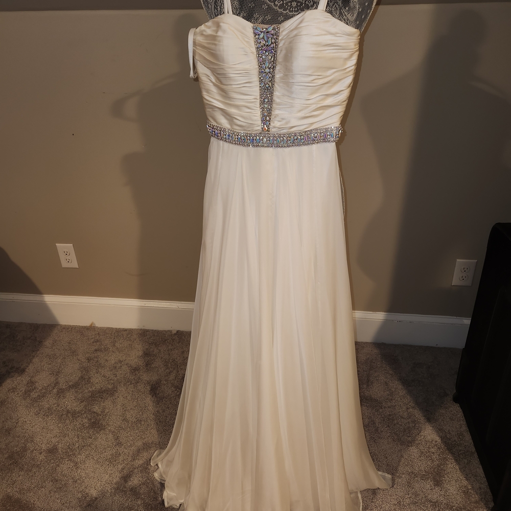 Sherri Hill Ivory Gown with Embellished Bodice